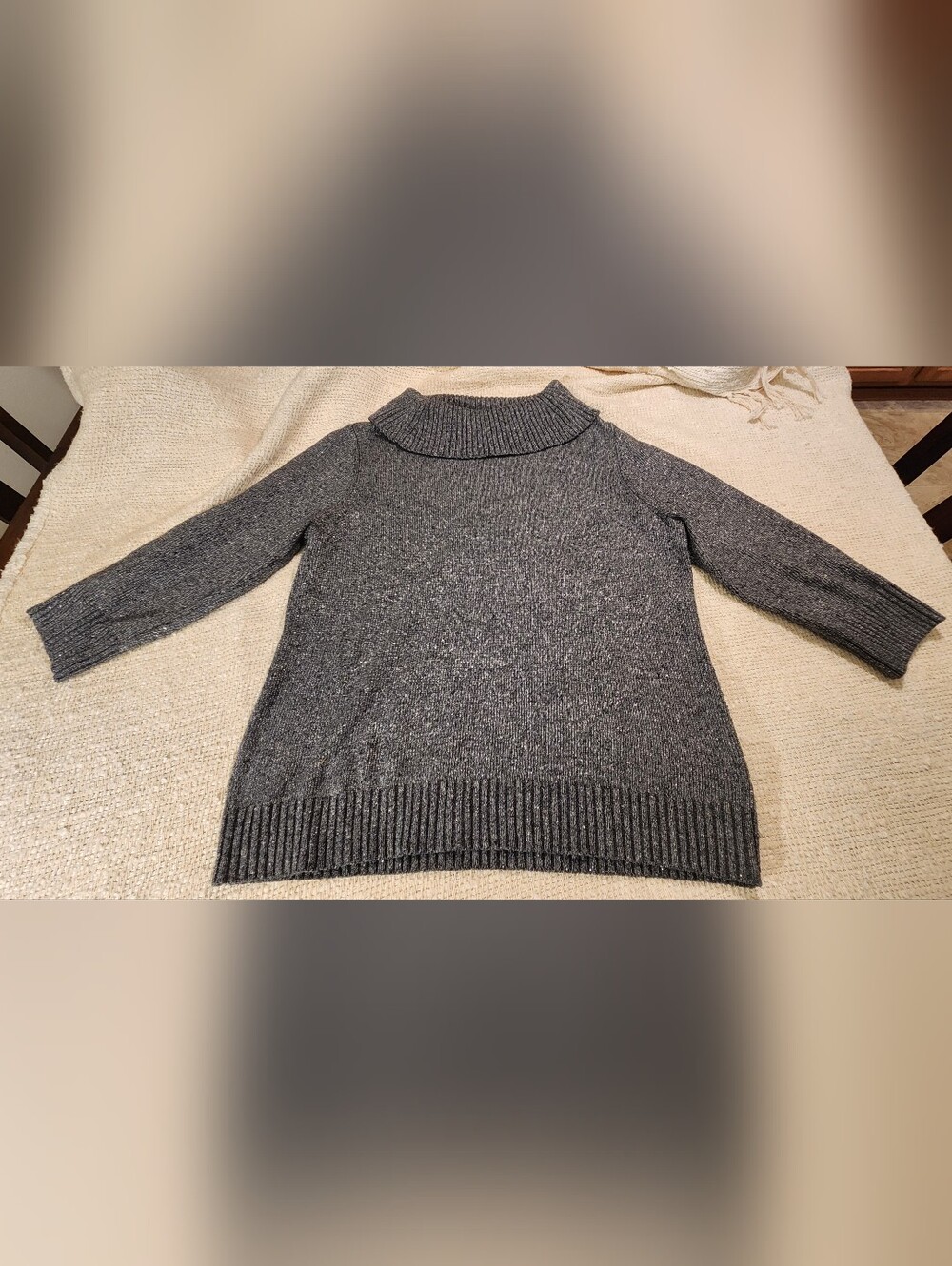 Charter Club Metallic Cowl Neck Sweater - Size: PL